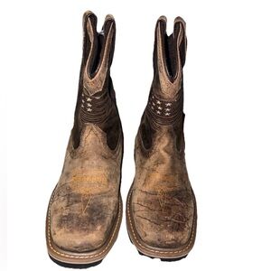 Hoss Rushmore Comp Toe Boot Brown Leather Cowboy Western Stars Womens SZ 7.5M